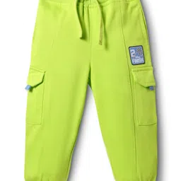 Babyhug Cotton Looper Knit Full Length Lounge Pant with Patch - Neon Green-picture-12