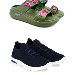 FABBMATE Women Pack Of 2 Casual Sneakers With Slip-Ons-image-89