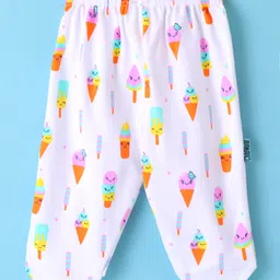Child World Interlock Bootie Legging With Ice Cream Print - White image 2