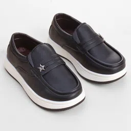 Cute Walk by Babyhug Slip On Solid Color Loafers - Black image 2