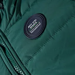 Ruff Full Sleeves Hooded Padded Jacket With Badge Detailing - Olive Green image 3