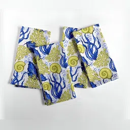 Vargottam 12-Pcs White & Yellow Printed Cotton Table Napkins image 2