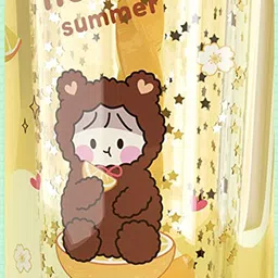 Toyshine Reusable Glitter Tumbler Sipper Cup With Lid and Straw Orange - 400 ml image 4