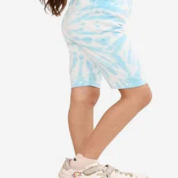 Bonkids Cotton Woven Tie Dye Shorts - Blue image 5