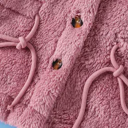 Mark & Mia Full Sleeves Solid Fur Winter Jacket - Pink image 4