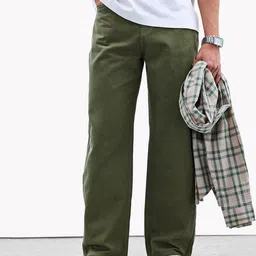 Snitch Men Olive Mid-Rise Baggy Jeans-picture-27