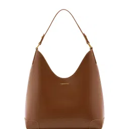 MIRAGGIO Brown Gloria Solid Hobo Bag (L)-image-37