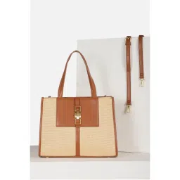 Van Heusen Women Casual Beige Textured Handbag-image-37