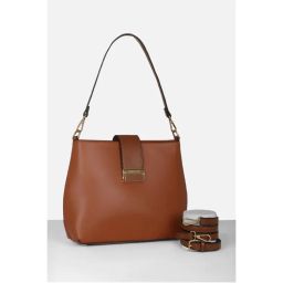 Van Heusen Women Casual Brown Solid Handbag with Detachable Strap-picture-46