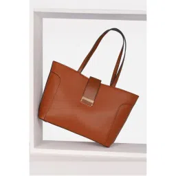 Van Heusen Women Casual Brown Solid Handbag-image-87