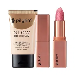 Pilgrim Makeup Duo Glitter Matte My Habibi 07 Lipstick & Beige Glow BB Cream SPF 50 PA++++ image 1