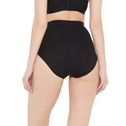 Secrets By ZeroKaata Women Solid High-waist Seamless Tummy Tucker Shapewear - Black image 4