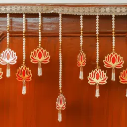 eCraftIndia Lotus with Beads Handmade Bandar war Toran image 5