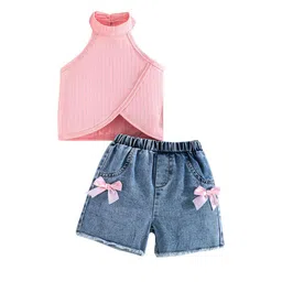 StyleCast x Revolte Girls Striped High Neck Top with Shorts-picture-1