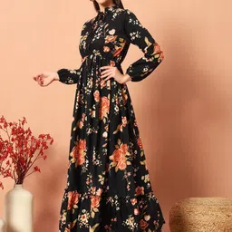Krunal Raiyani Women Floral Printed Fit & Flare Dress-image-88