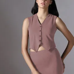 Selvia Edge V Neck Sleeveless Top With Skirts Co-Ords image 5