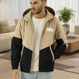 VERTICALS Men Typography Colourblocked Lightweight Sporty Jacket image 5