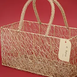 e kysa Multi-Utility Gold Toned Self-Design Metal Basket Organisers-picture-19