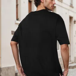 Leotude Graphic Printed Round Neck Drop-Shoulder Sleeves Oversized T-shirt image 4