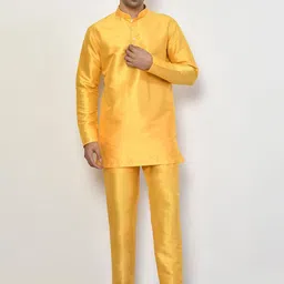 Arihant Rai Sinha Men Regular Pure Silk Kurta with Trousers image 4