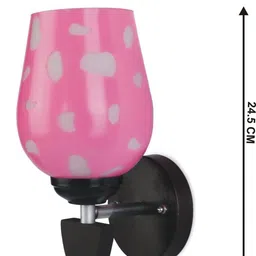 1ST TIME Set Of 2Pink & White Glass Traditional Cylinder Shaped Wall Lamp image 4