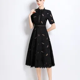 JC Collection Floral Embroidered Fit & Flare Midi Dress-picture-22