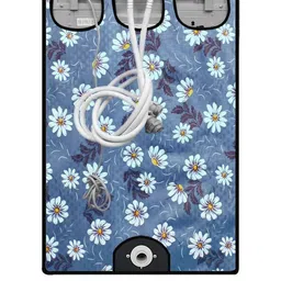 The Furnishing Tree Washing Machine Cover Floral Pattern Blueish Grey Compatible for Whirlpool 7.5 image 4