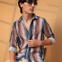 Campus Sutra Men Comfort Spread Collar Abstract Printed Casual Shirt-picture-27