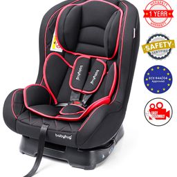 Babyhug Expedition 3 In 1 Convertible Car Seat With Recliner with 1 Year Warranty - Black Red-picture-0