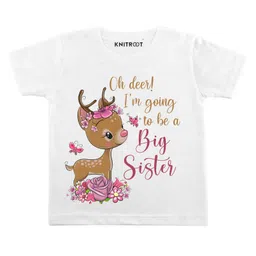 KNITROOT Half Sleeves Big Sister Printed Tee - White-picture-27