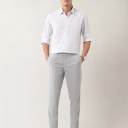 Arrow New York Striped Spread Collar Slim Fit Formal Cotton Shirt image 4