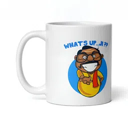 Mr UVD White & Blue Printed Ceramic Matte Mugs Set of Cups and Mugs-picture-39