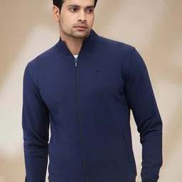 ColorPlus Men Solid Mock Collar Front-Open Sweatshirt-picture-40