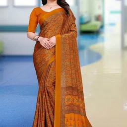 K 5 Fashion Ethnic Motifs Pure Crepe Saree-image-28