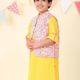 Fabindia Boys Printed Cotton Woven Nehru Jacket image 4