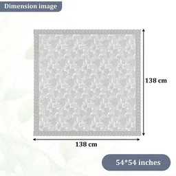 Myntra Elegant Homes White Geometric Printed Waterproof 4-Seater Table Cover image 3