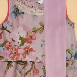 AKKRITI BY PANTALOONS Girls Printed Sequinned Ready to Wear Lehenga & Blouse With Dupatta image 5