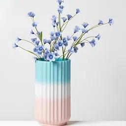 LASAKI Ayla Blue & White Textured Ceramic Flower Vase image 2