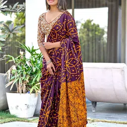 KALINI Floral Printed Block Print Saree-picture-35