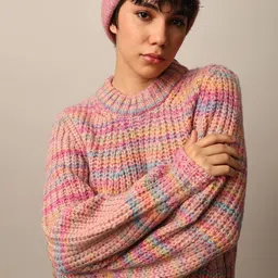 ONLY Women Colourblocked Pullover with Fuzzy Detail-picture-37
