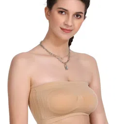 Poftik Women Solid Full Coverage Lightly Padded Bandeau Bra image 2