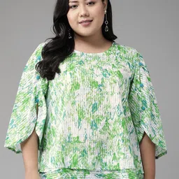 KALINI Tropical Print Flared Sleeve Top-picture-19