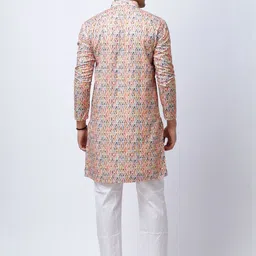 Aesthelia Men Printed Regular Kurta with Pyjamas image 4