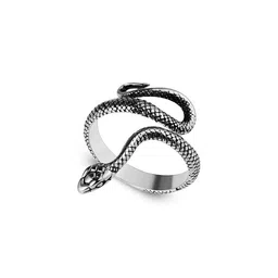 Teeragaj Unisex Stainless Steel Snake Shaped Finger Ring-image-97