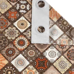 bsb home Brown & Beige 2 Pieces Ethnic Motifs Printed Door Curtain image 2