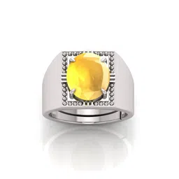 RRVGEM Yellow Sapphire Silver-Plated Finger Ring-picture-38