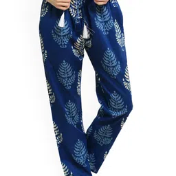evolove Women Printed Pure Cotton Mid Rise Lounge Pant-image-20
