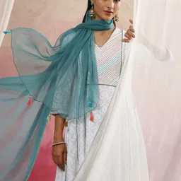 Khushal K Women Pleated Kurta with Palazzos & With Dupatta image 5