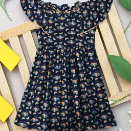 Bella Moda Floral Print Flutter Sleeve Fit & Flare Dress image 1