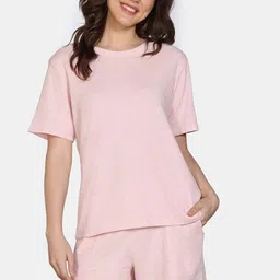 Zivame Women Round Neck Short Sleeves Night suit-image-73